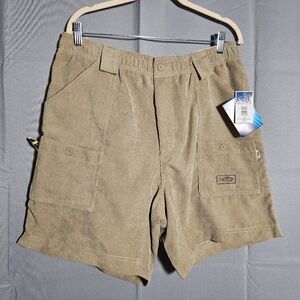 Aftco Corduroy Cargo Brown Shorts M101 Outdoor Fishing NWT Size 36